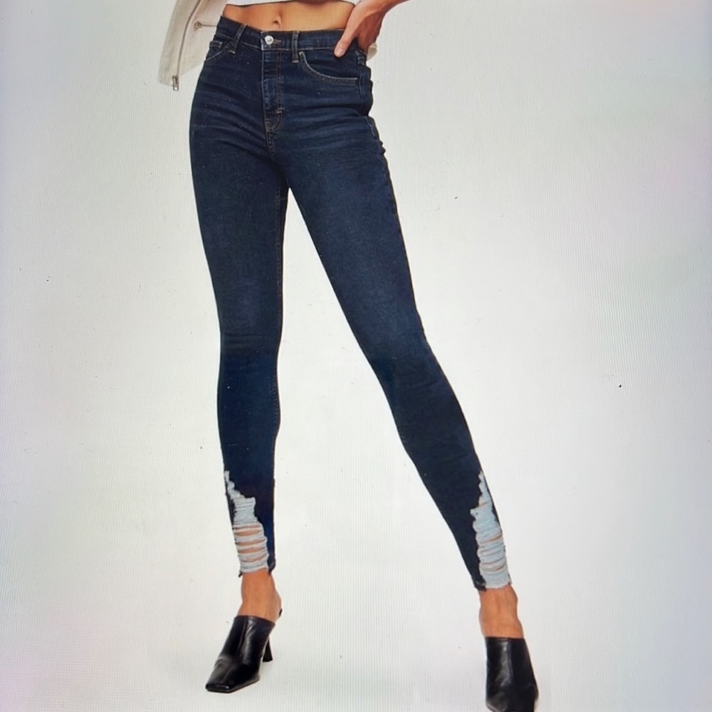 Topshop Jamie Skinny Jeans Raw Hem Size 26